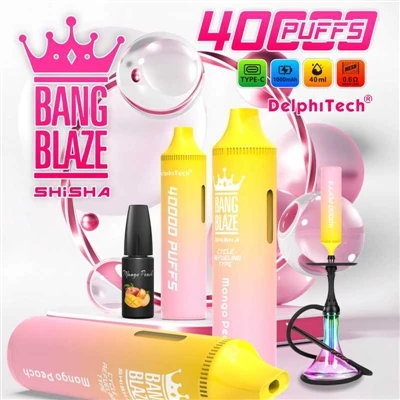 Dab tsi ntawm cov tshuab luam yeeb hluav taws xob yog Bang Blaz Shishia 40000?