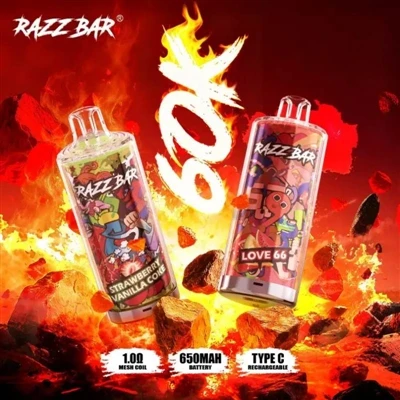 Razz Bar 60000 Disposable E-cigarette|60,000 Puffs, Qhov Kev Xaiv Zoo Tshaj P...