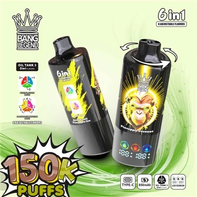 BANG LEGEND 150K Puffs 6-in-1: Redefining Lub Peev Xwm, Flavor, Thiab Kev Ua ...