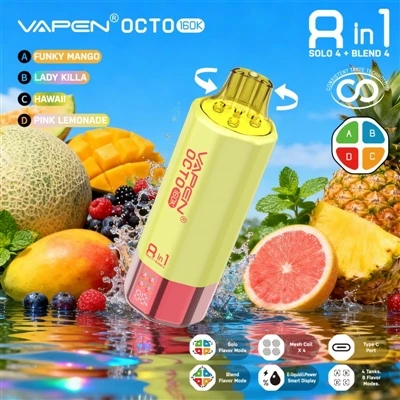 Vapen Octo 160K Puffs 8-in-1: Thaum Muaj Ntau Qhov Ncauj Tsis Muaj Kev Ua Phe...