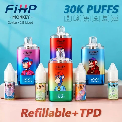 FIHP MONKEY 30K Refillable Vape: Ib qho Kev Xaiv Tshiab Ntsuas Lub Sij Hawm N...